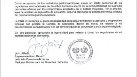 ONU diputados carta 2
