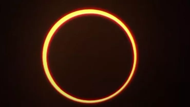 Video Anillo de fuego del eclipse solar desde Bacalar, Quintana Roo, México hoy 14 de octubre 2023