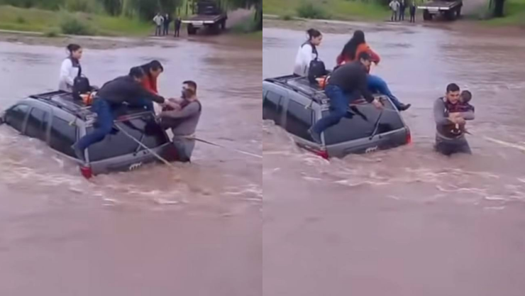 rescate niño rio san Antonio en Chihuahua