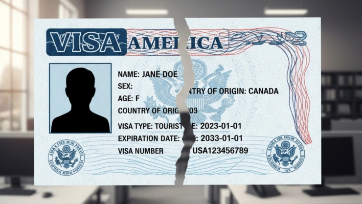 Imagen de visa americana generada por inteligencia artificial.
