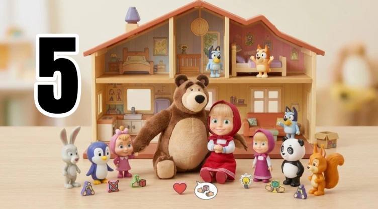 5 juguetes de Masha y el Oso y Bluey que ayudan a los niños a controlar el enojo y frustración