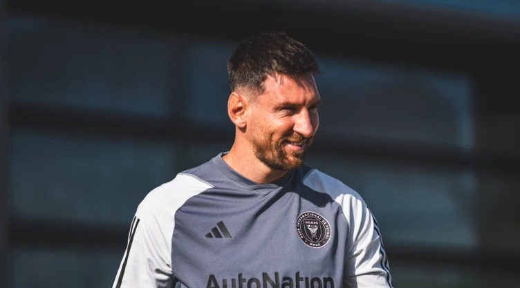 Lionel Messi en el entrenamiento del Inter Miami
