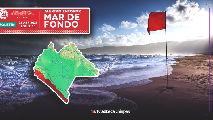 Mar de Fondo en Chiapas con olas de hasta 3 metros hoy 25 de abril de 2025