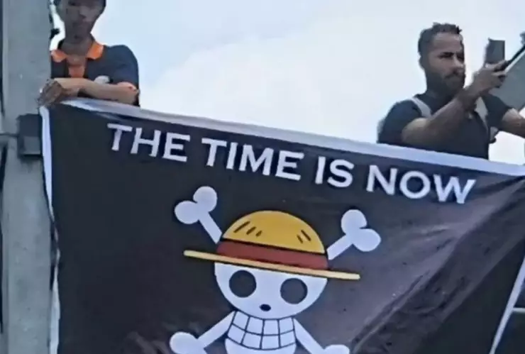 Bandera con simbolo de One Piece