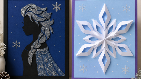 Ideas para hacer cuadros decorativos de Frozen con cartulina