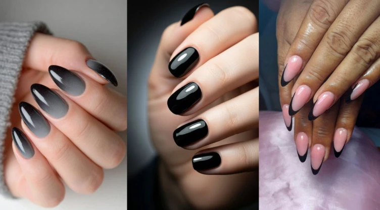11 ideas de uñas negras que se ven elegantes para usarlas en marzo de 2026