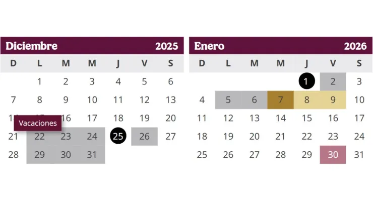 ¿Cuándo son las vacaciones de invierno?