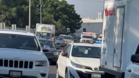 Accidente en el Paso Exprés de Cuernavaca.