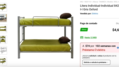 Así es la litera individual que promociona Elektra
