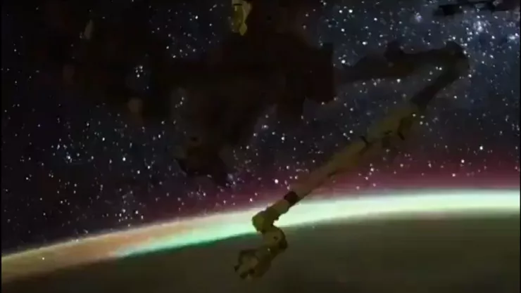 Aurora boreal desde el espacio