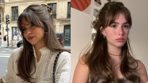 peinado semirrecogido en corte mariposa