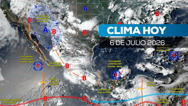 Pronóstico del clima y lluvias en México lunes 6 de julio 2026