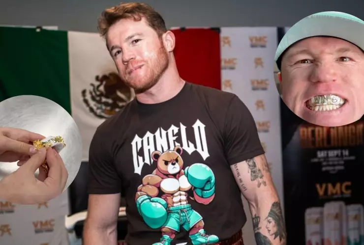 ¿Cuánto cuesta el lujoso protector bucal de oro que usó Canelo Álvarez vs Edgar Berlanga