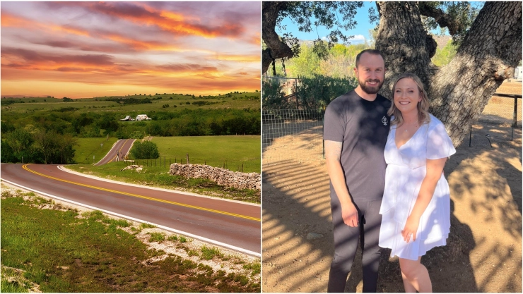 Un pueblo de Kansas y una pareja estadounidense
