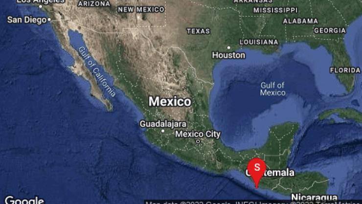 SSN reporta sismo magnitud preliminar 5.4 en Chiapas