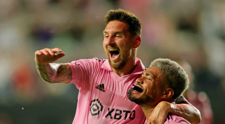 Messi celebra su gol con el Inter Miami