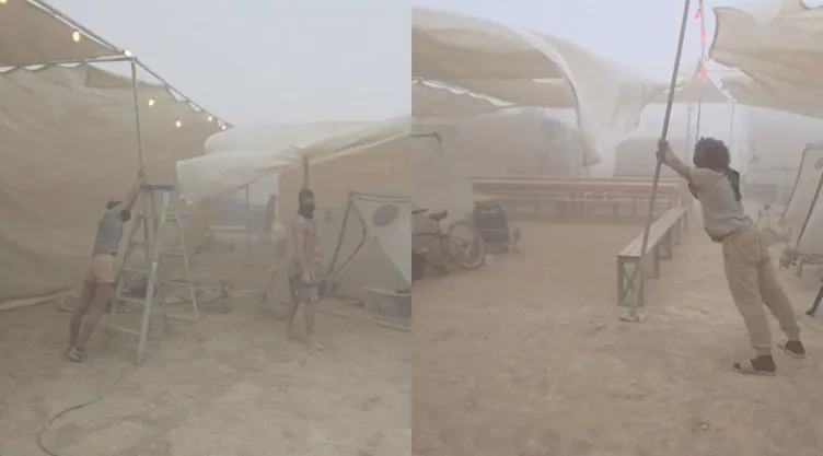 Caos en Burning Man: tormenta de polvo sorprende a miles en Nevada