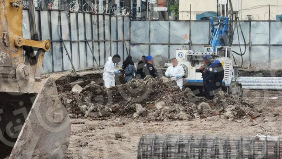 Restos óseos hallados en una obra en CDMX.