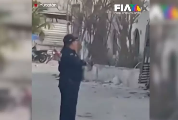 Video: Policías de Yucatán usan resortera para detener a ladrón