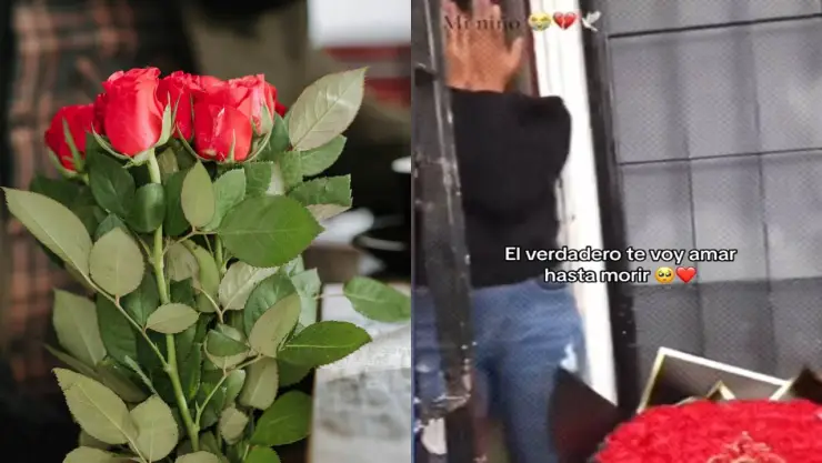 ¡Lo más emotivo! Mujer recibe ramo de rosas de su novio fallecido y rompe en llanto (VIDEO)