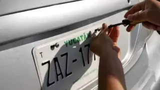 ¿Es ilegal llevar porta placas_ Autoridades detienen a conductor que llevaba un decorativo en la placa