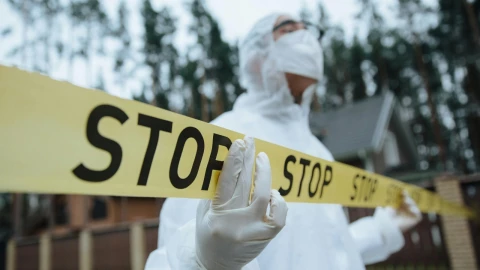 Las autoridades acordonaron la escena del crimen.