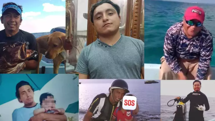 Rescatan a 6 pescadores de Cozumel y al perrito _Canelo_ tras desaparecer en altamar.