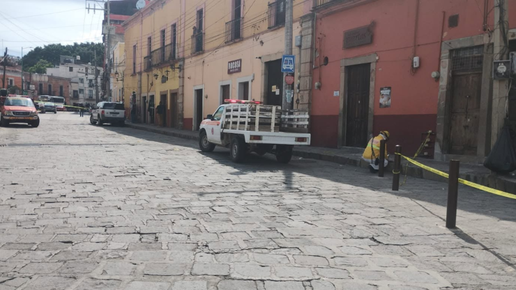 enjambre de abejas en la zona centro de Guanajuato capital