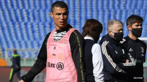 Cristiano Ronaldo en el entrenamiento