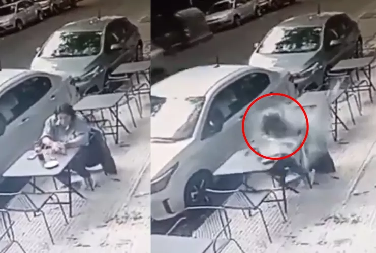 VIDEO | ¡IMÁGENES FUERTES! Vidrio cae desde un cuarto piso y golpea brutalmente a un hombre de 50 años