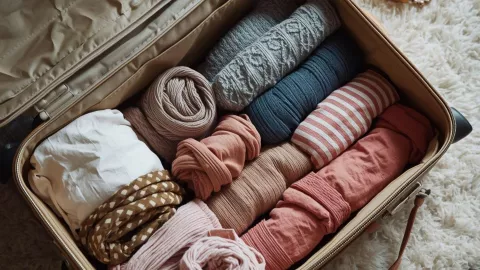 Usa el método de enrollado para ahorrar espacio