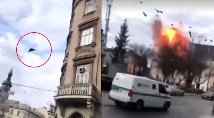 Rusia lanza dron sobre Lviv y alcanza sitio de la UNESCO en Ucrania (VIDEO)