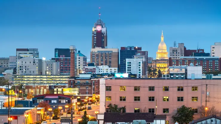 La ciudad de Lansing en Michigan
