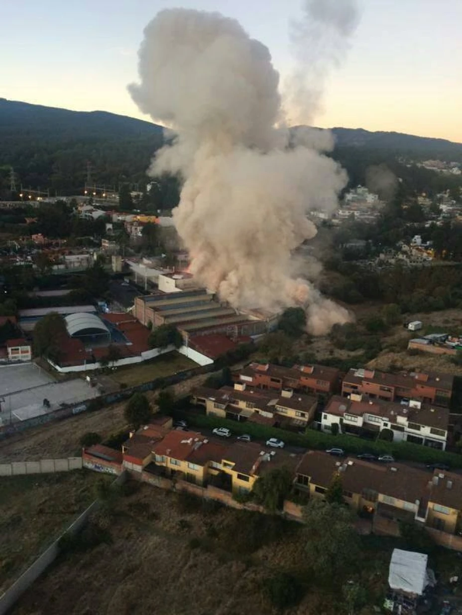 Vista aérea de la explosión de Cuajimalpa