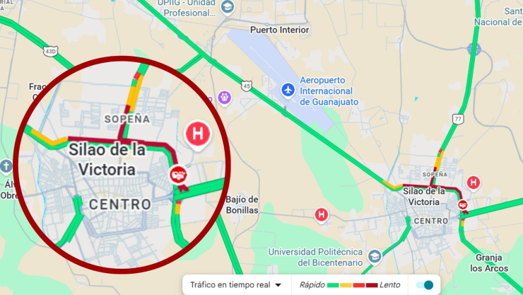 tráfico Carretera 45 Irapuato León hoy