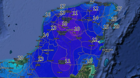 mapa de frio frente frio 10 yucatan