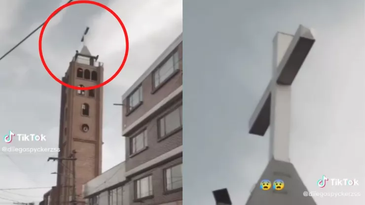 VIDEO: Joven capta una cabeza que aparece en una cruz de la iglesia