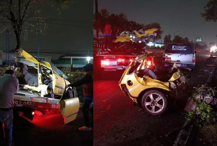 Choque en la México-Querétaro Vehículo cae en canal de aguas negras en Cuautitlán Izcalli