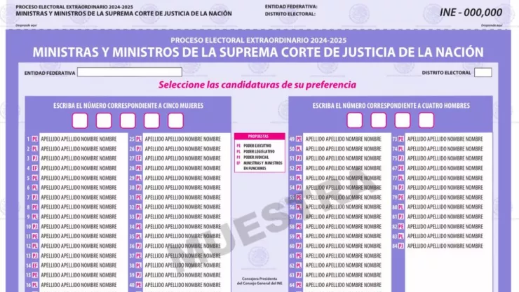 Boletas electorales del poder judicial.