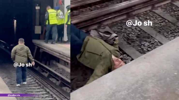 ¡Momento de angustia! Hombre convulsiona y cae a las vías del Metro en CDMX