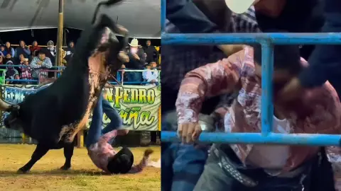 Toro pisa el rostro de jinete y le provoca severa fractura (VIDEO)