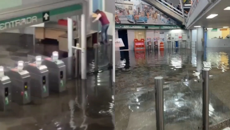 Pasajeros del Metro CDMX en andén de estación.