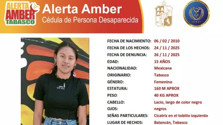 Yajaira Guadalupe desaparecida Tabasco