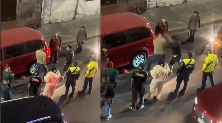 Video exhibe a policías sin intervenir en pelea que dejó noqueado a una persona; autoridades investigan