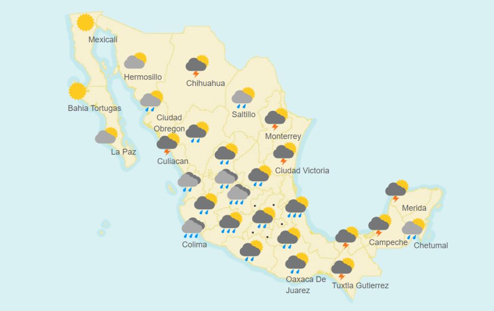 clima en mexico 28 de junio