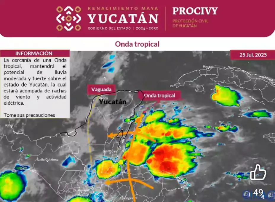 Onda Tropical se acerca peligrosamente a Yucatán y dejará afectaciones en el estado