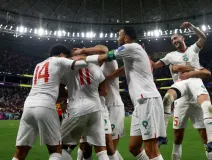 Jugadores de Marruecos celebran en Qatar 2022