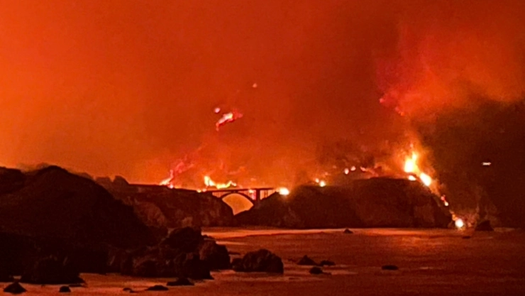 incendio forestal carretera california