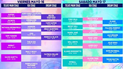 Estos son los horarios del Tecate Emblema 2025