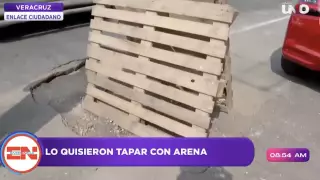 Tapan bache con arena.